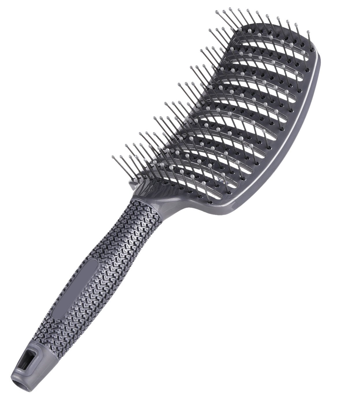 PERFEHAIR Curved Vent Brush, Barber Blow Drying Brush with Nylon Detangling Pins, Anti-Static - Grey (Pack of 2) - Image 4