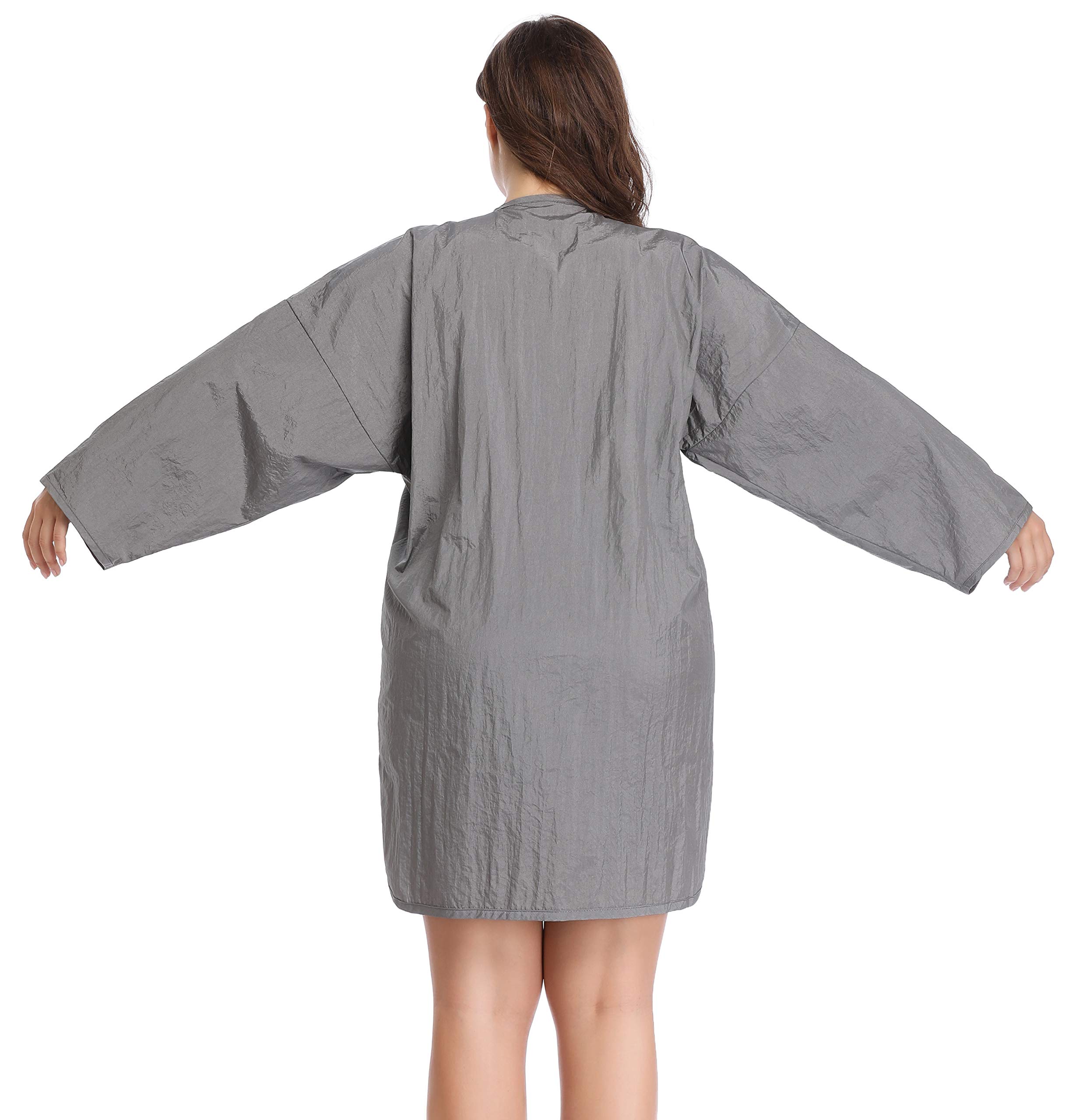 Hairdresser Grooming Smock for Men and Women, Barber Jackets Apron for Dog Groomers, Salon Hair Stylist, Nail Tech-Grey - Image 3