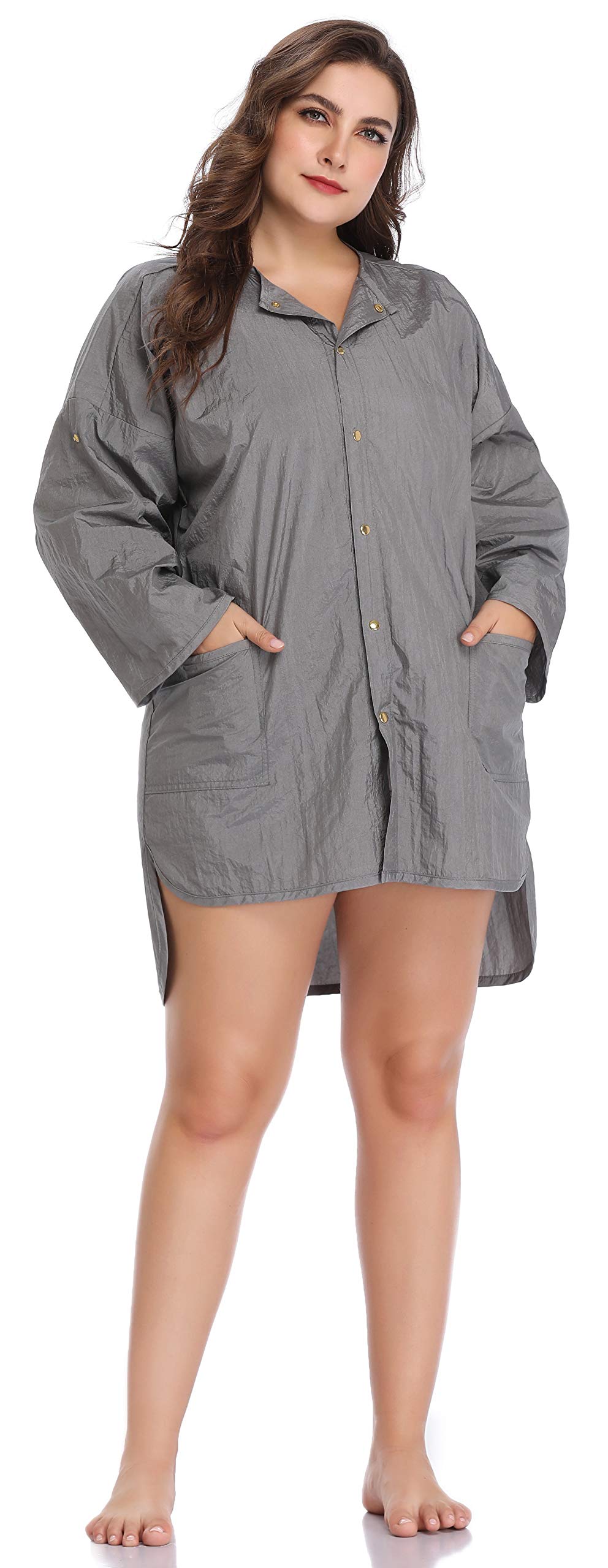 Hairdresser Grooming Smock for Men and Women, Barber Jackets Apron for Dog Groomers, Salon Hair Stylist, Nail Tech-Grey - Image 5