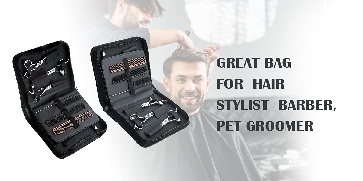 Large Hair Stylist Scissor Holder Pouch Cases for Hairdressers, Salon Tools Holster Bag, Pu Leather - Image 7