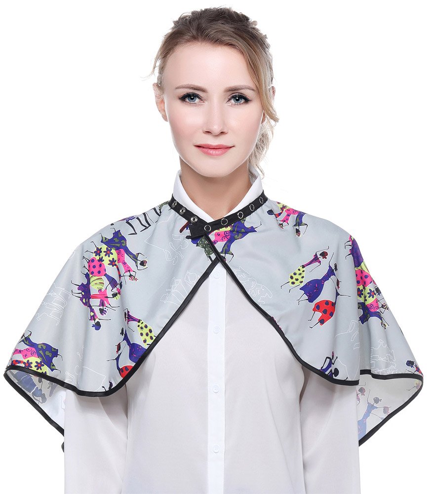 Makeup Artist Shortie Comb-Out Cape, Beauty Salon Styling Cape - Image 5