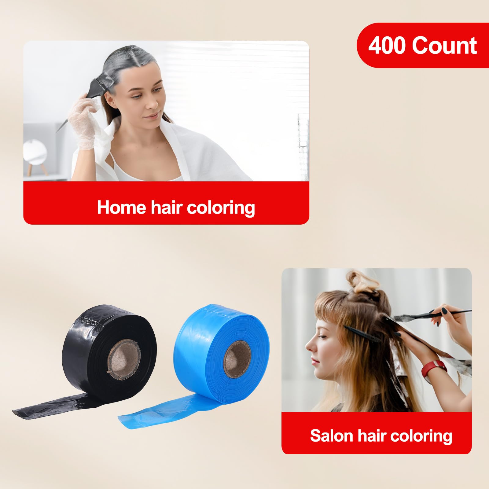 PERFEHAIR 400 Ct Disposable Eyeglass Sleeves | Glasses Protector for Salon Hair Color & Dye | Eyeglass Arm Covers in Dispenser Box | Black & Blue, 2 Pack of 200 - Image 4