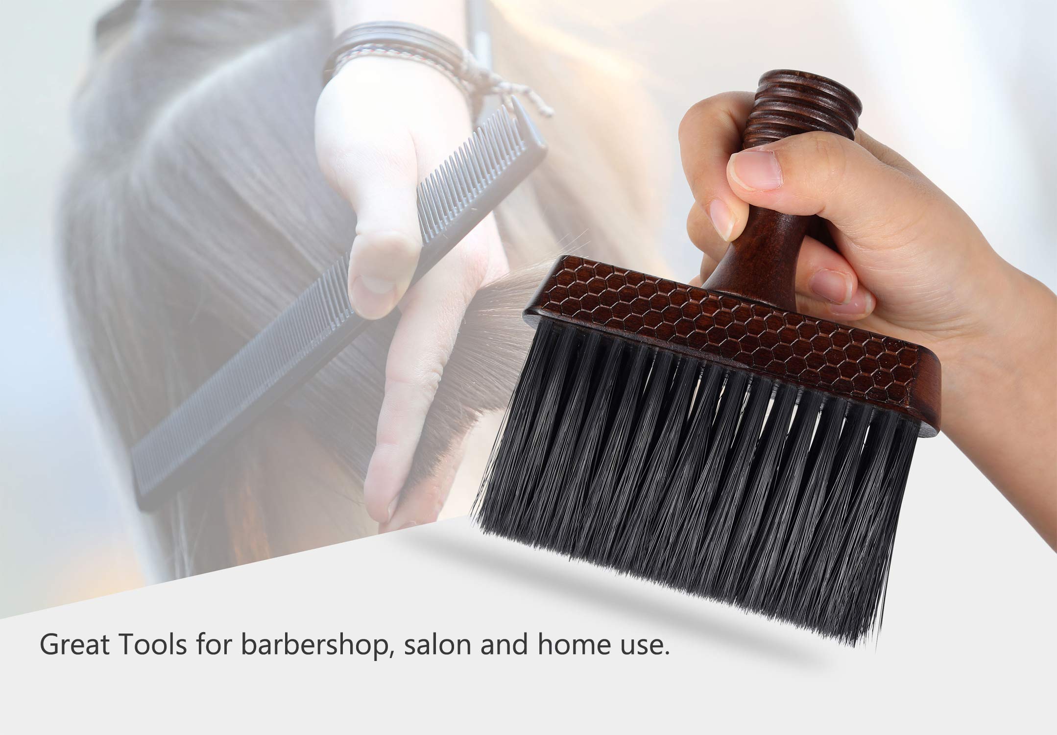 PERFEHAIR Barber Neck Duster Brush for Hair Cutting, Soft Haircut Cleaning Dusting Brush-Wooden Handle - Image 5