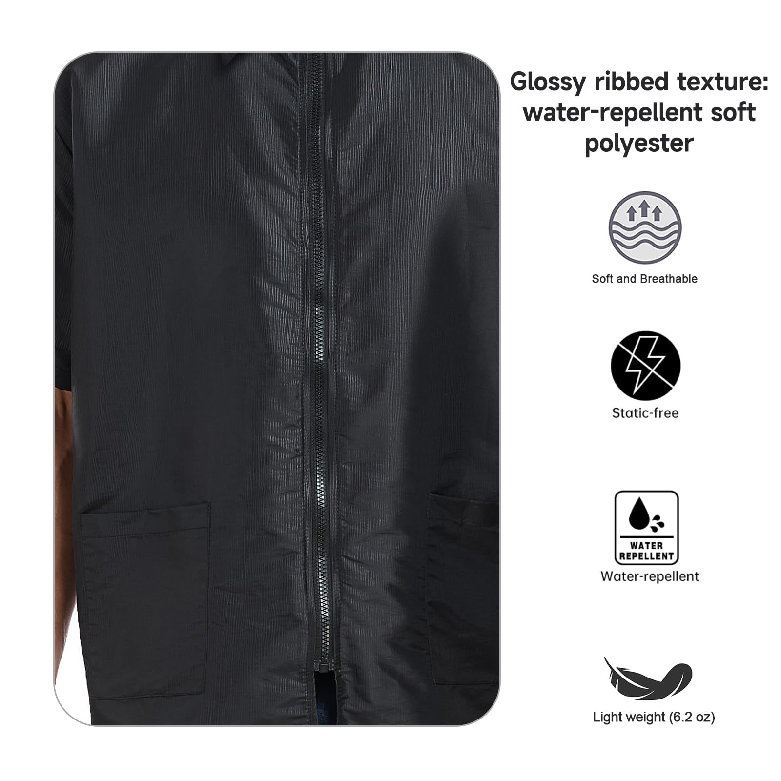 PERFEHAIR Barber Smock for Men & Women | Lightweight, Breathable & Hair Repellent Jacket for Stylists - Image 4