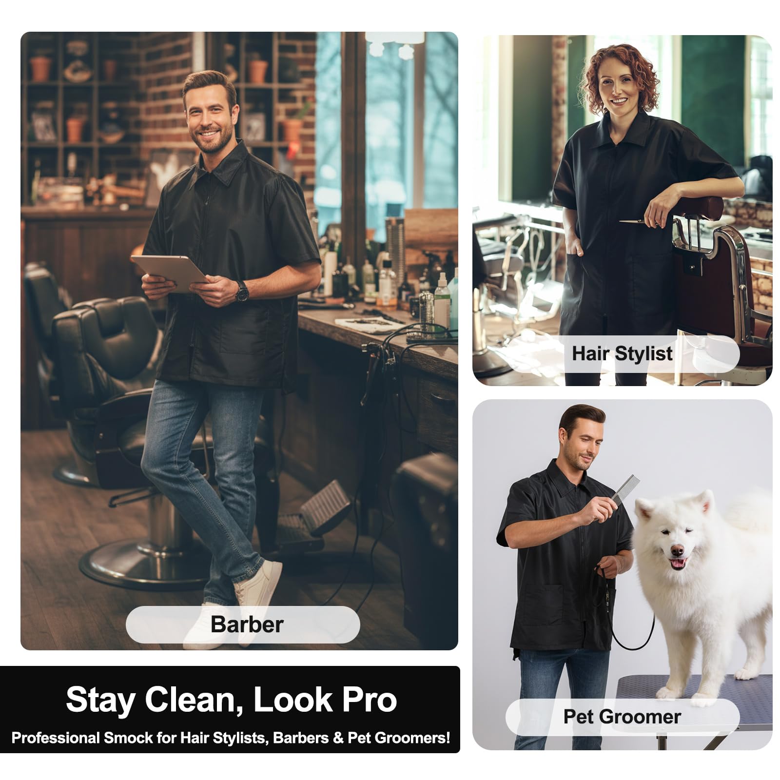 PERFEHAIR Barber Smock for Men & Women | Lightweight, Breathable & Hair Repellent Jacket for Stylists - Image 5