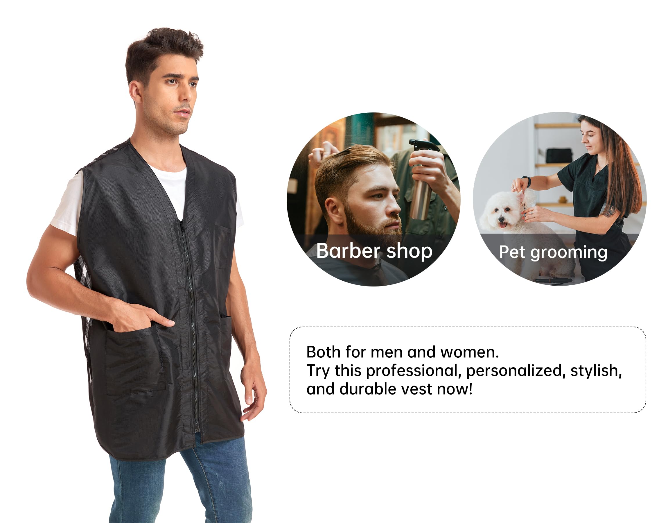 PERFEHAIR Barber Vest for Men - Stay Comfortable & Stylish | Lightweight, Anti-Static Design | Ideal for Hair Stylists, Salon Professionals, Pet Groomers - Image 5