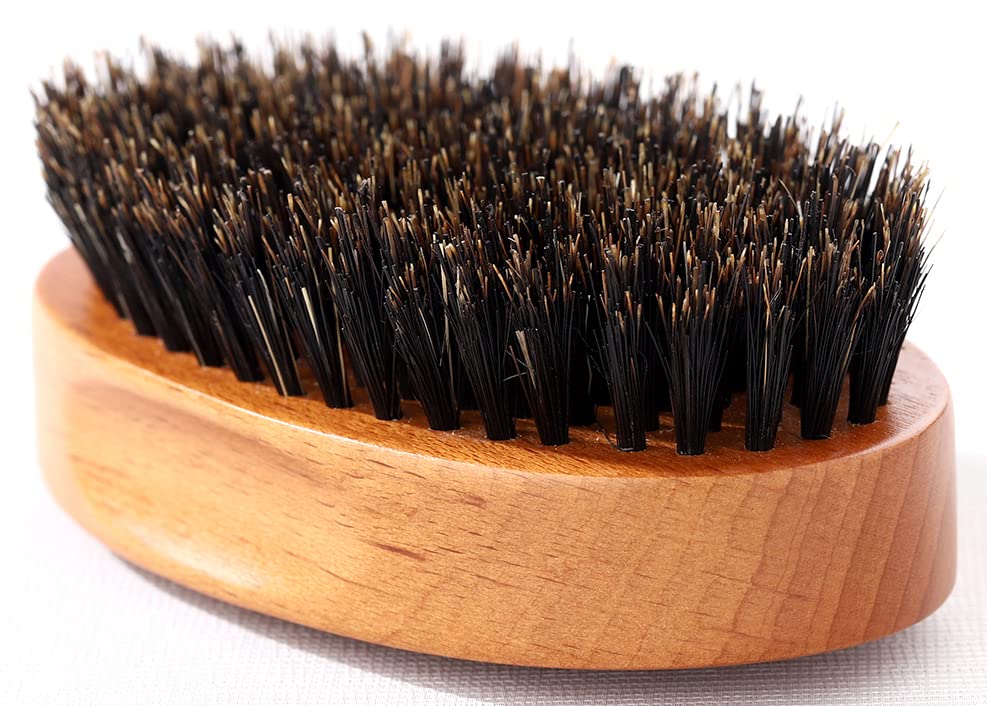 PERFEHAIR Boar Bristle Beard Brush for Men, Firm Bristles Wood Hair Comb for Mustache, Thin, Short Hair - Military Style - Image 5