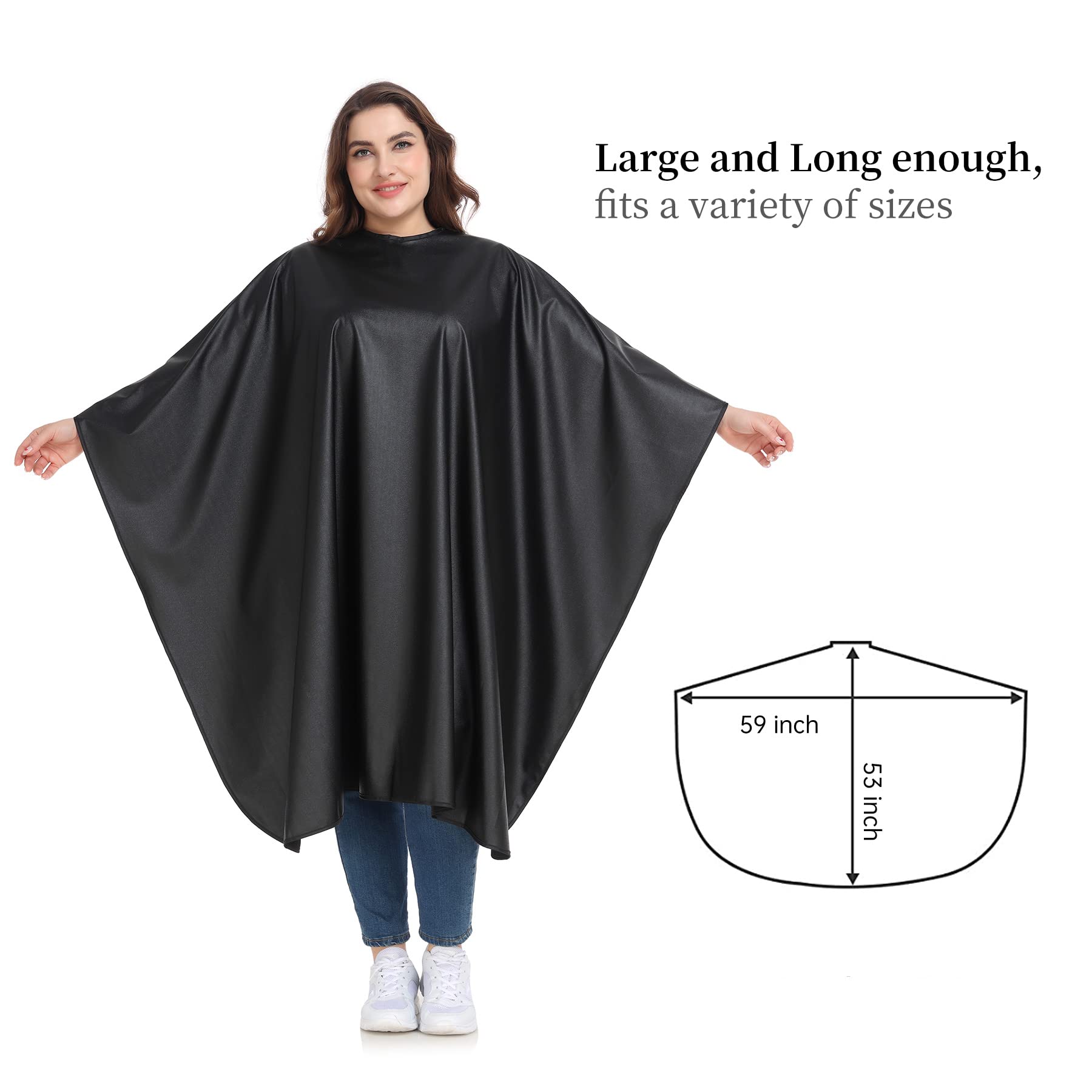PERFEHAIR Chemical Capes for Hair Stylists - Color Cape with Snaps - Water and Chemical Proof - All-Purpose Salon Hairdressing Cap Cover for Hair Coloring, Cutting, Styling & Shampooing - Image 3