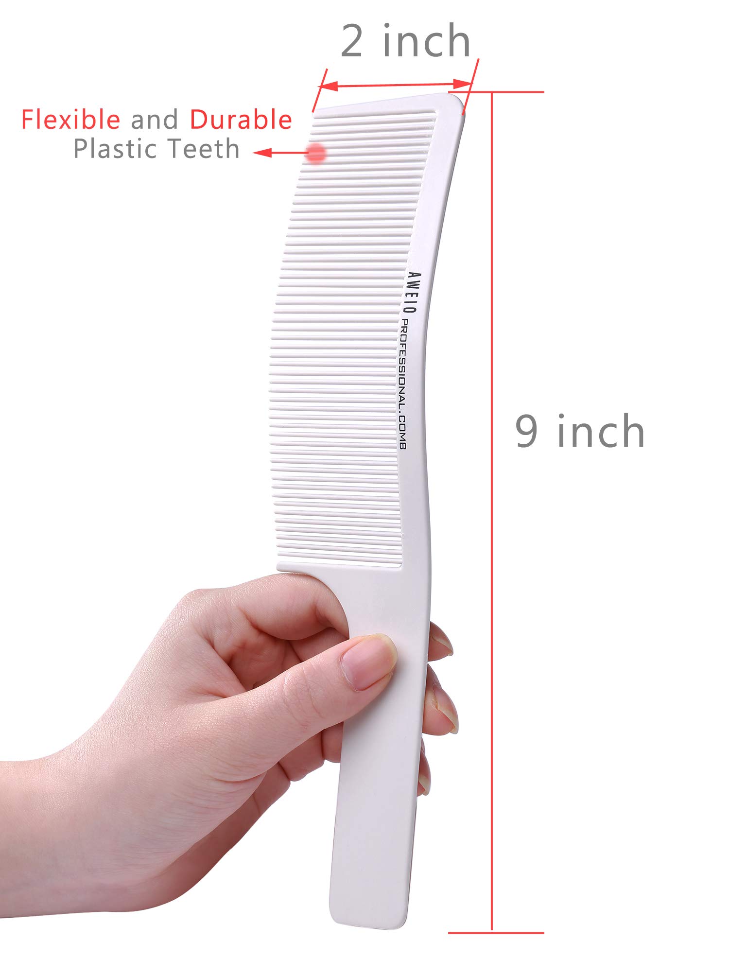 PERFEHAIR Curved Fading Comb, Pack of 2, Professional Barber Flat Clipper Blending Flat Top Hair Cutting Combs for Men - Image 3