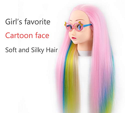 PERFEHAIR Doll Mannequin Head for Braiding Hair-26", Kids Styling Practice Training Manikin Head for Girls - Image 3