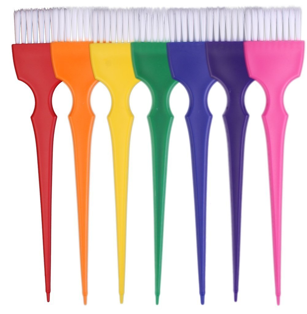 PERFEHAIR Hair Dye Brush Kit Coloring Tint Applicator Brushes Set-7 Rainbow Colors - Image 4