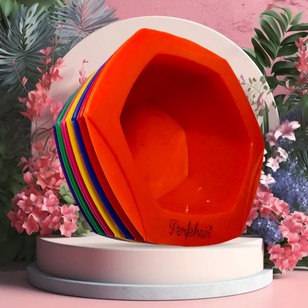 PERFEHAIR Hair Dye Mixing Bowl Kit - Professional Tint Coloring Bowls Tools Set in Vibrant Rainbow Colors (200 ml per Bowl) - Image 6