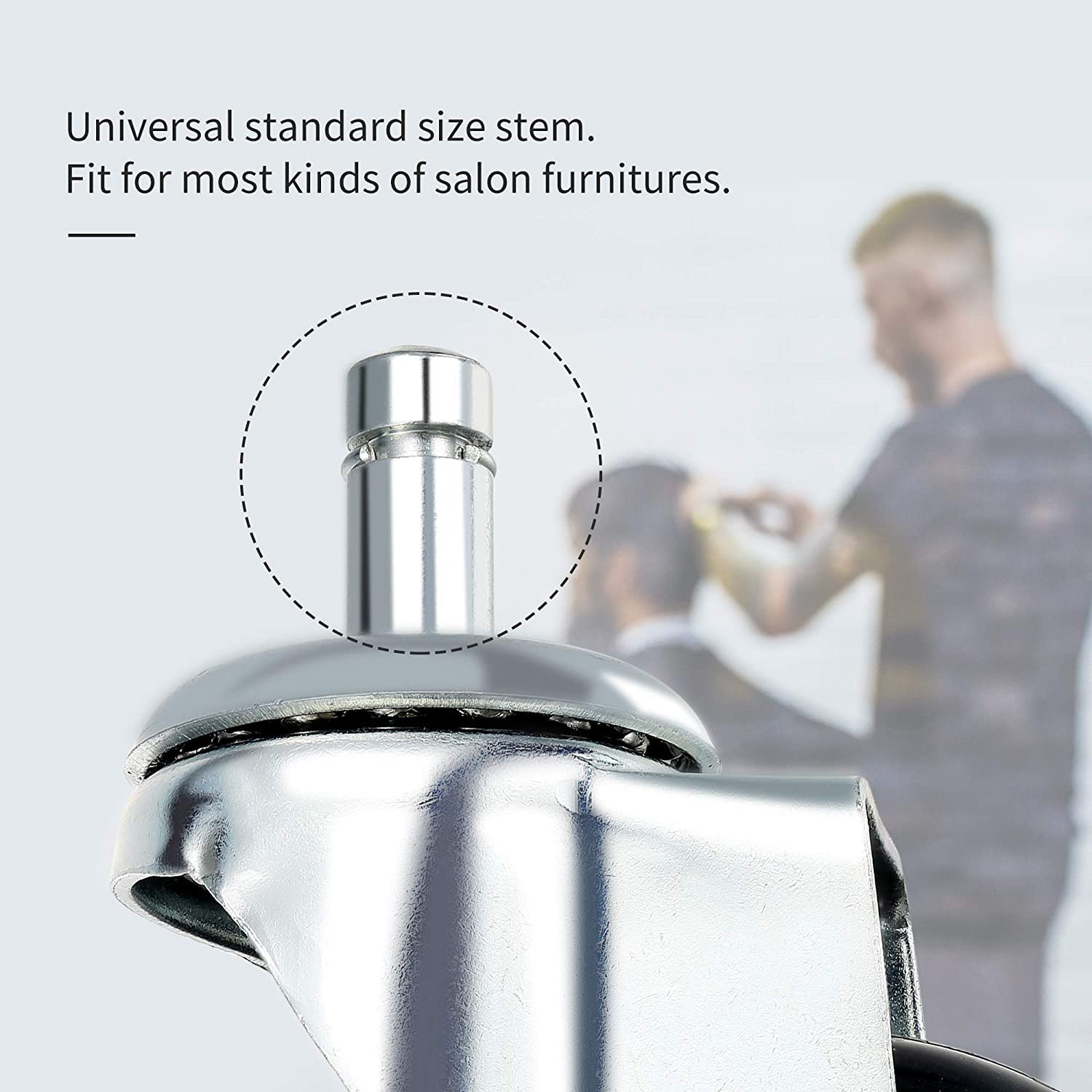 PERFEHAIR Hair Free Caster Wheels, Set of 5, Proof Rolling Wheel Casters for Salon & Spa Stools, Hairstylist Trolley Cart, Color Tray, Rolling Stool, Office Chair - Image 6