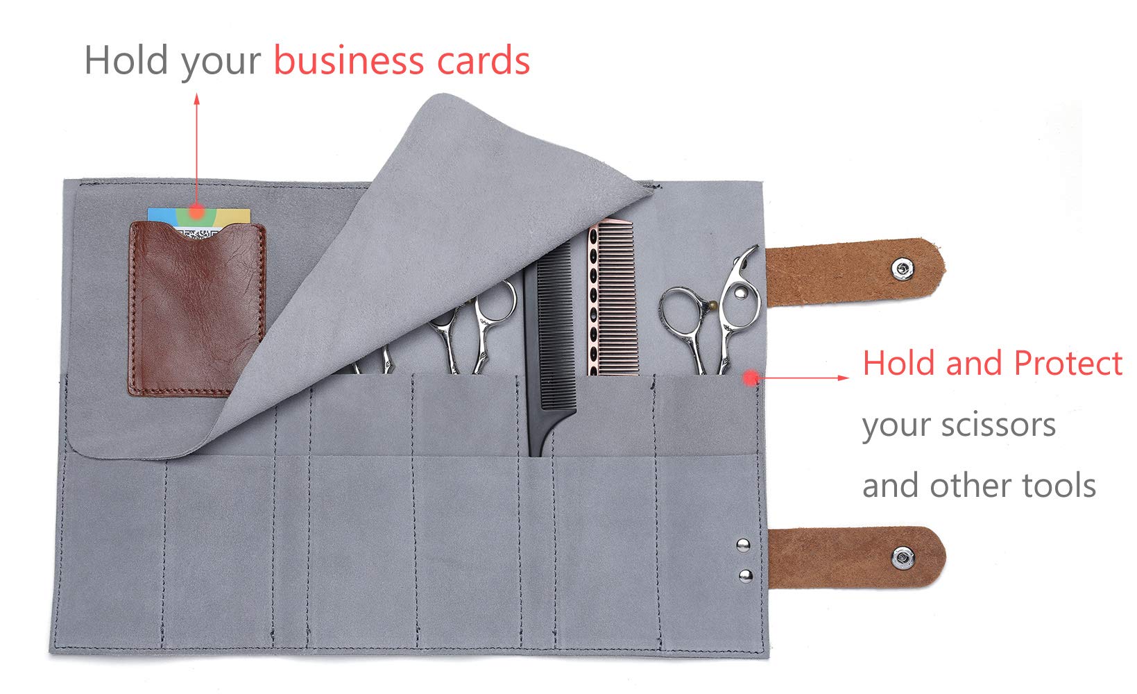 PERFEHAIR Hair Stylist Scissor Holder Pouch Case - Hairdresser Tool Holster Bag with 12 Pockets for Salon Shears - Image 4