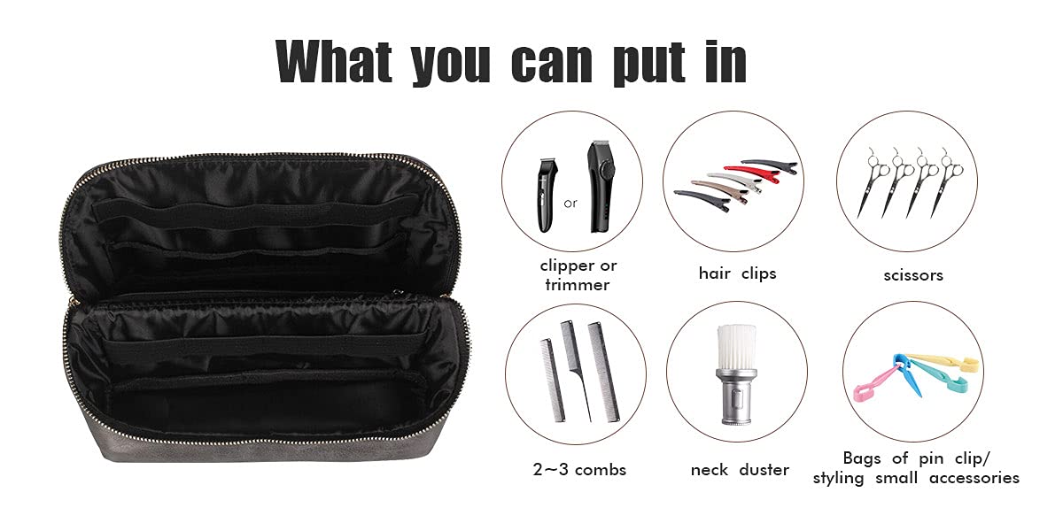 PERFEHAIR Hair Stylist Tools Storage Bag, Barber Carrying Case for Clippers Scissor Grooming Supplies Travel Kit, Hairdresser Accessories Equipment Organizer-Brown - Image 4