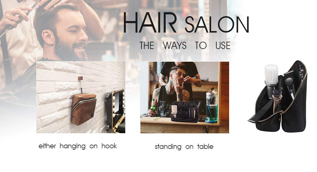 PERFEHAIR Hair Stylist Tools Storage Bag, Barber Carrying Case for Clippers Scissor Grooming Supplies Travel Kit, Hairdresser Accessories Equipment Organizer-Brown - Image 8