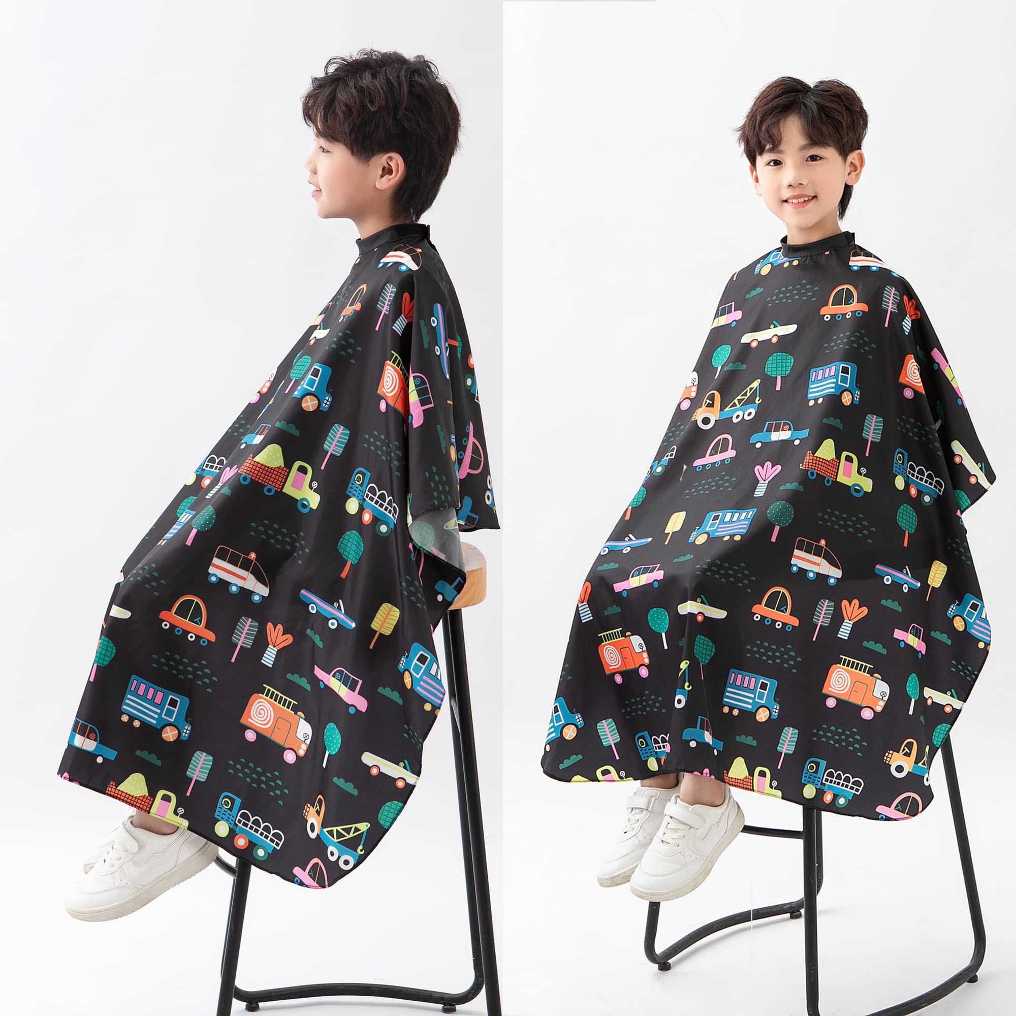 PERFEHAIR Kids Hair Cutting Cape, Cute Cars Pattern, Barber Haircut Cape Cover for Children, Baby, Toddler, Boys Salon Hair Cut Capes - Image 6
