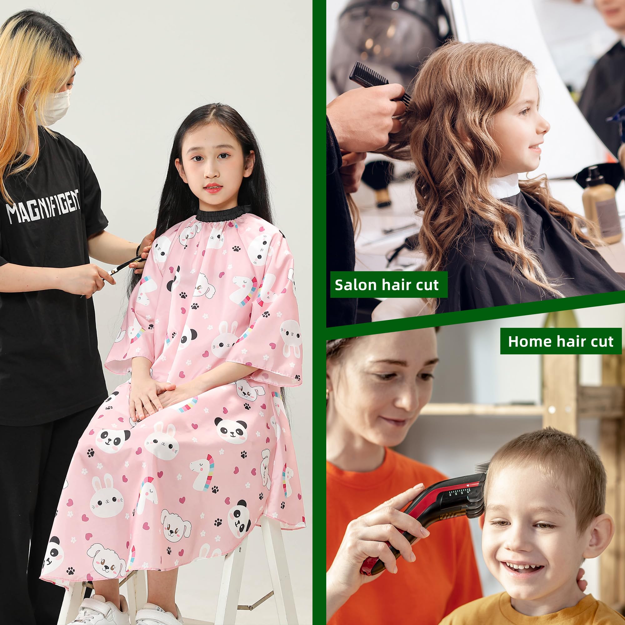 PERFEHAIR Kids Haircut Cape with Sleeves - Adjustable Snap Closure, Barber Cape for Boys & Girls, Professional Salon-Quality Hair Cutting Cape, Cute Animal Print, for Home & Salon Use - Image 5
