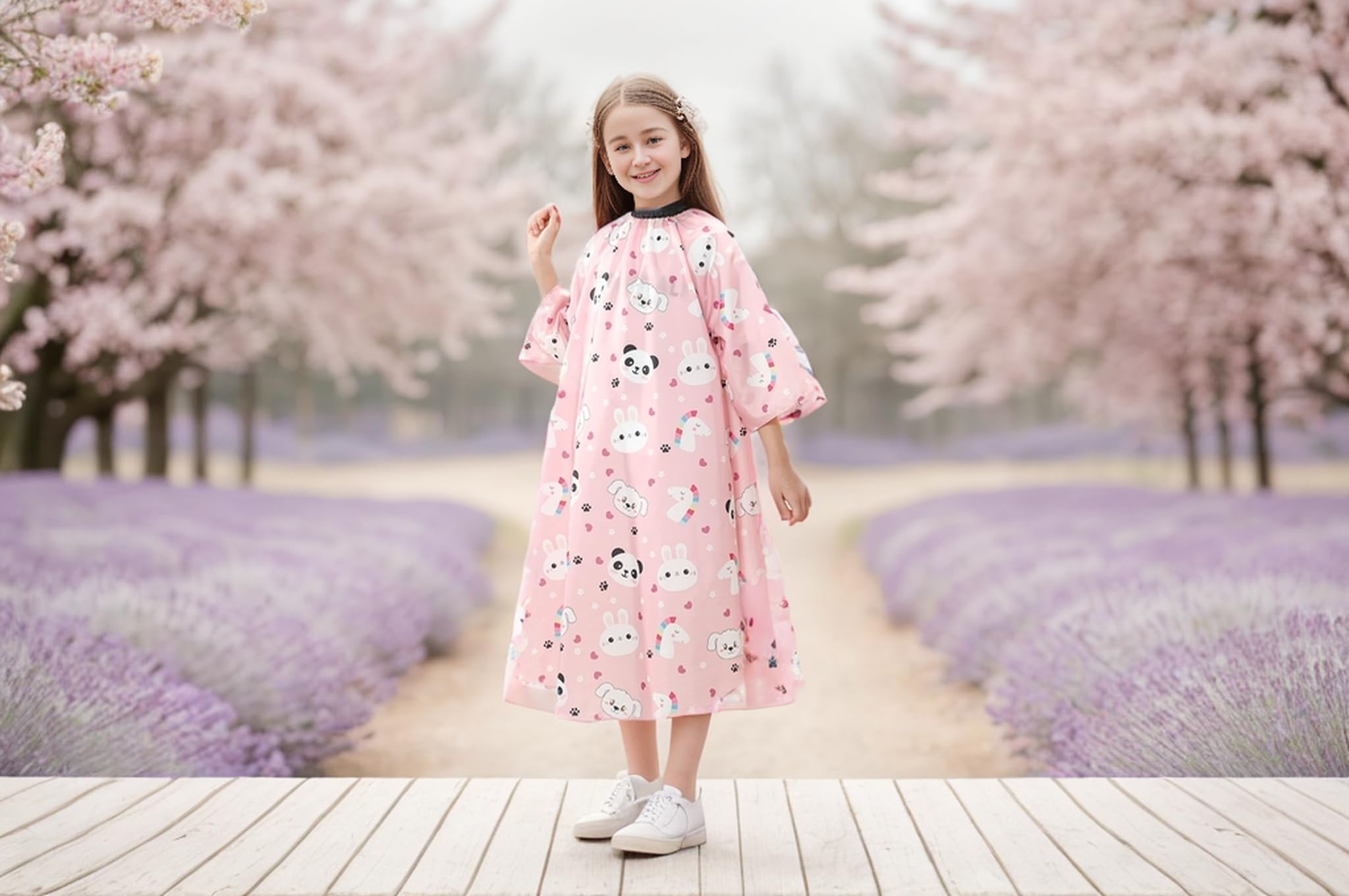 PERFEHAIR Kids Haircut Cape with Sleeves - Adjustable Snap Closure, Barber Cape for Boys & Girls, Professional Salon-Quality Hair Cutting Cape, Cute Animal Print, for Home & Salon Use - Image 7