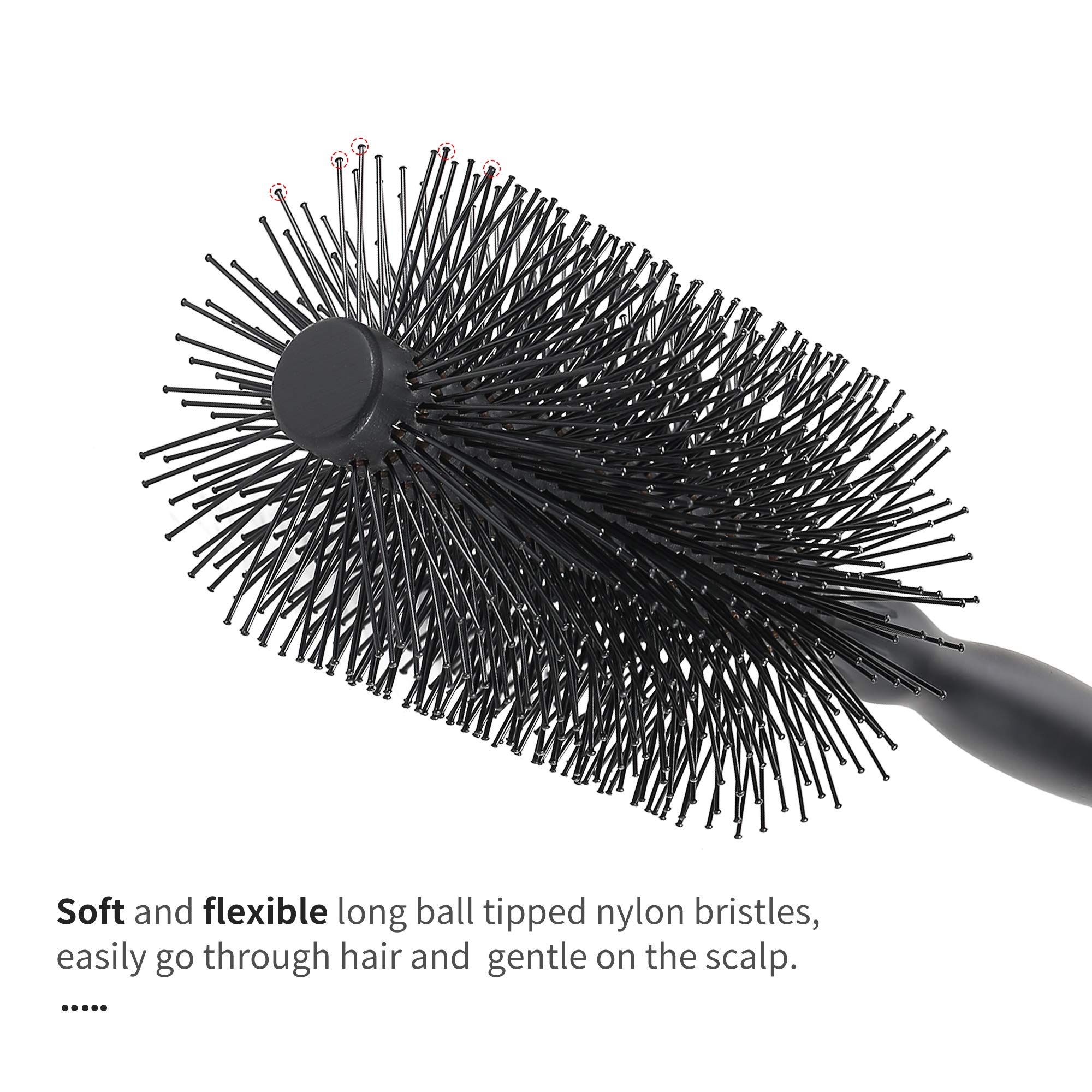 PERFEHAIR Large Round Hair Brush for Women Blow Drying, Soft Nylon Bristles, 2.5-inch Diameter, Big Round Brush for Blowout, Styling, Curling, Smoothing Medium to Long Wavy, Curly, Thick Hair - Image 3