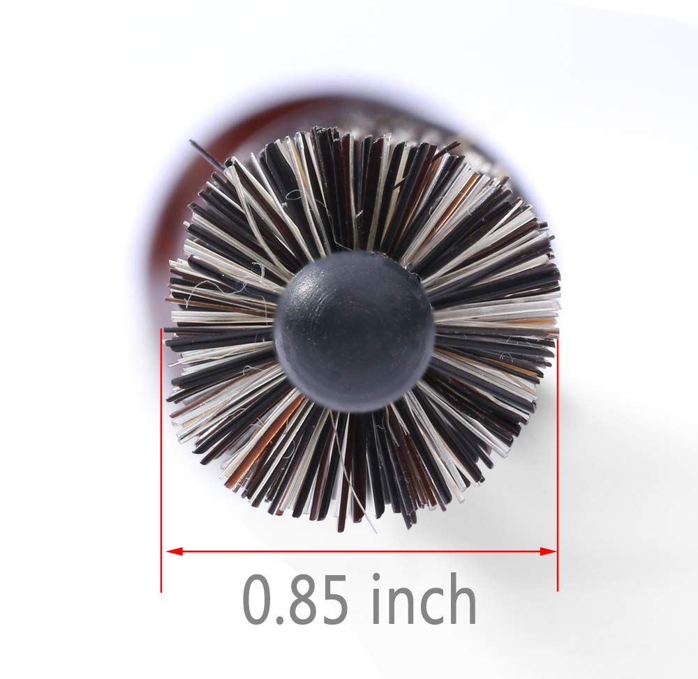 PERFEHAIR Mini Boar Bristle Round Brush for Short Hair, Small Round Barrel Brush for Blow Drying-0.85 Inch Diameter - Image 4