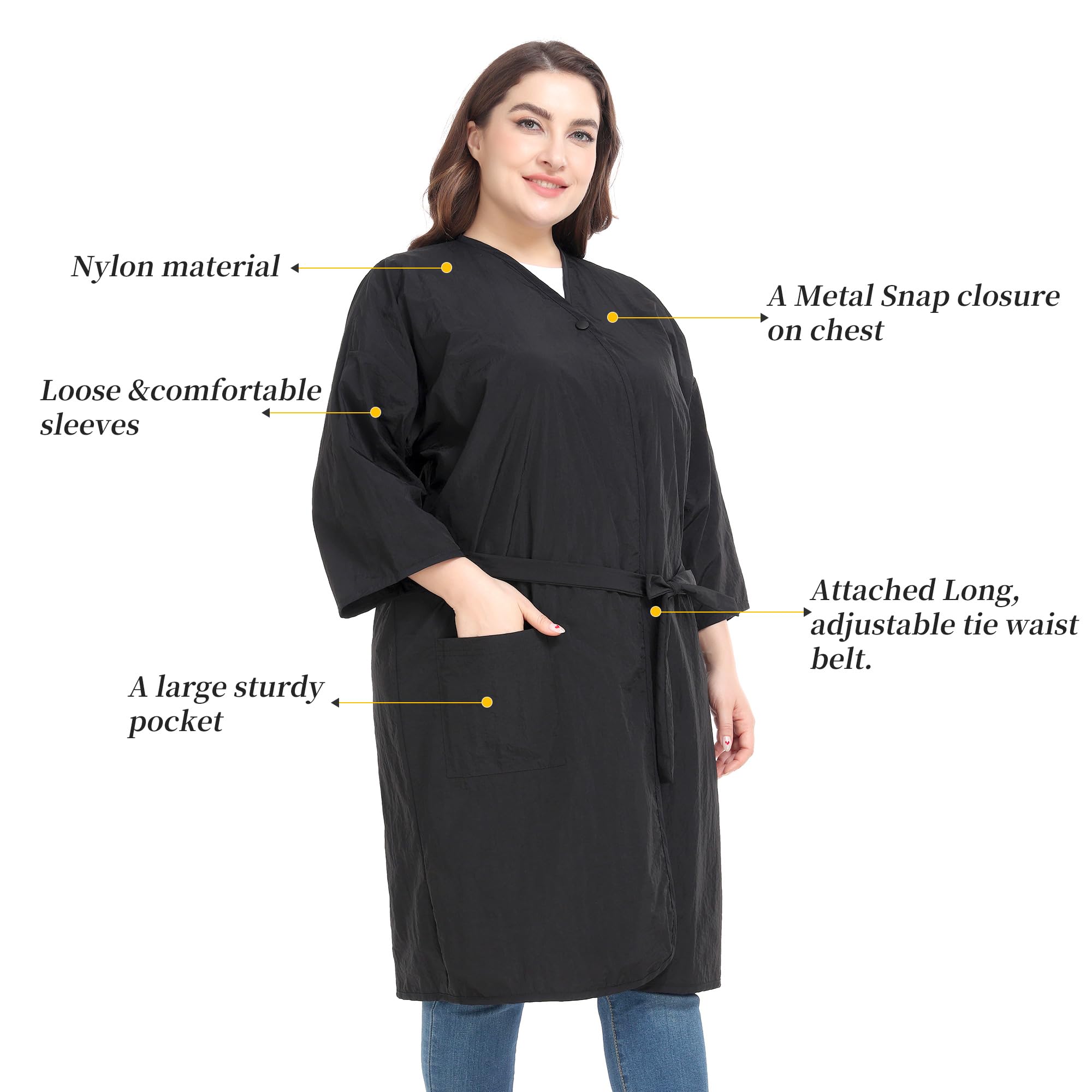 PERFEHAIR Salon Gown Capes for Clients, Pack of 2, Nylon Cape Wraps Cover Smock for Women & Men, Hair Stylist Smocks for Hair Coloring, Dog Grooming - Image 4