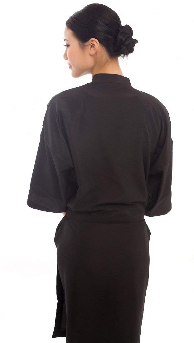 PERFEHAIR Salon Robes Smock for Clients, Pack of 8, Hair Salon Client Gown Cape, Black - Image 3