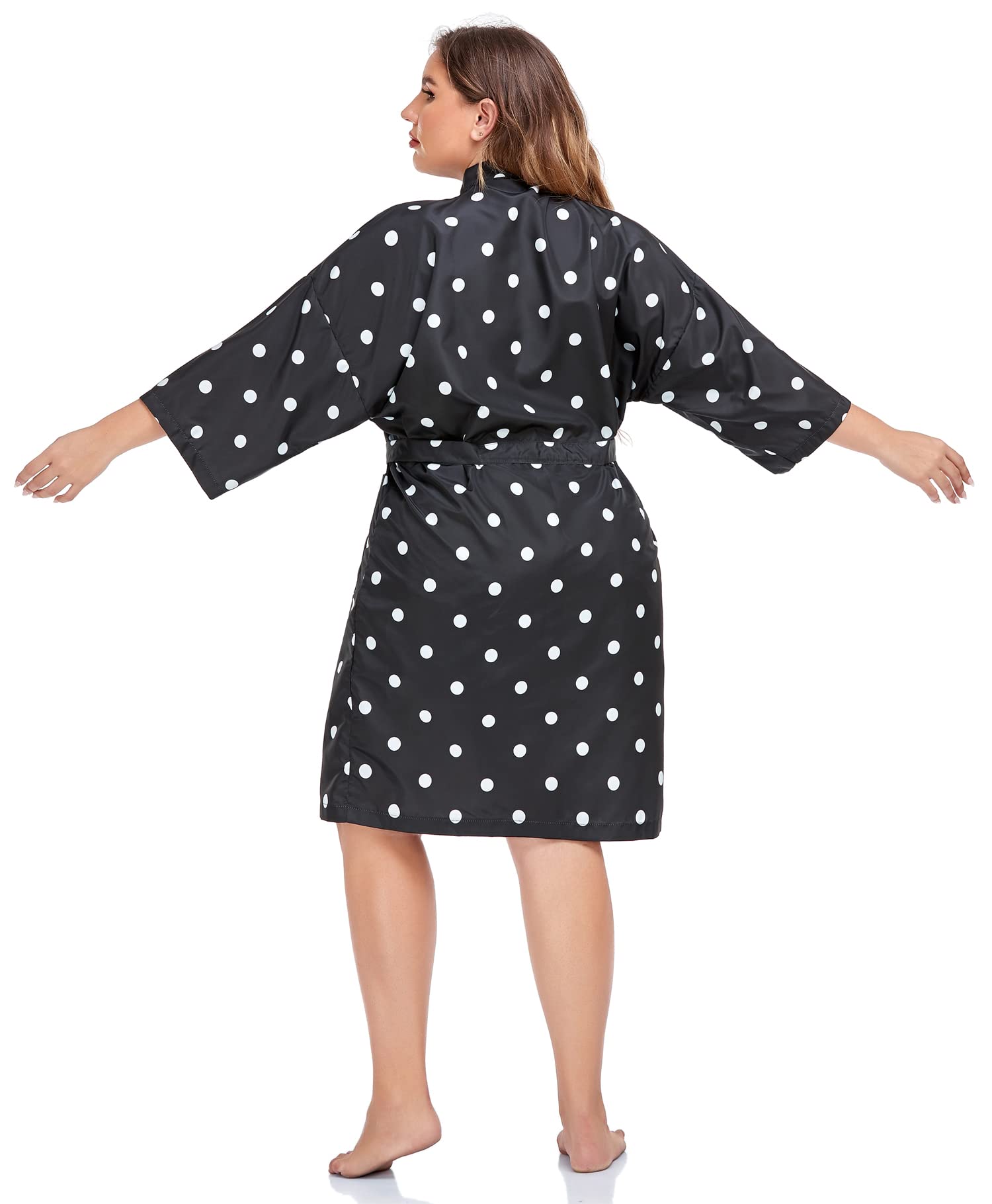 Salon Client Smocks Capes for Women, Barber Hair Color Cape Gown for Haircut, Hair Dye, Hair Styling, Black &white Dots - Image 5