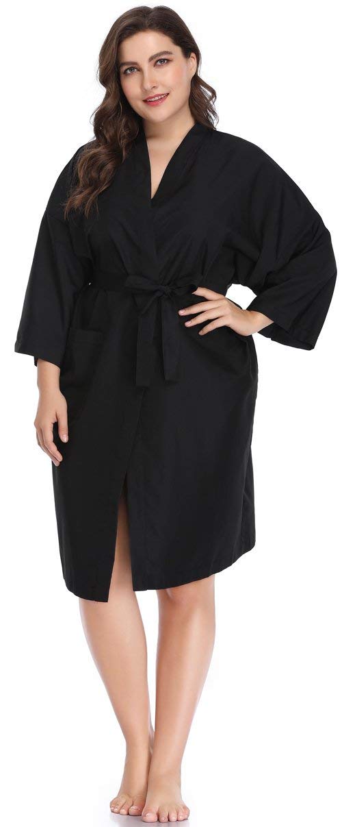 Salon Robes Smock for Clients, Pack of 4, Hair Salon Client Gown Cape, Black - Image 6
